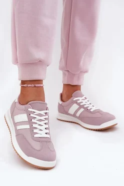 Damskie Boto Sneakersy Damskie Z Eko Zamszu Fioletowe Marinils