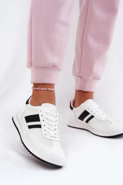 Clearance Boto Sneakersy Damskie Z Eko Zamszu Białe Marinils Biały