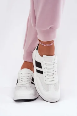 Clearance Boto Sneakersy Damskie Z Eko Zamszu Białe Marinils Biały