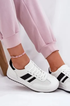 Clearance Boto Sneakersy Damskie Z Eko Zamszu Białe Marinils Biały