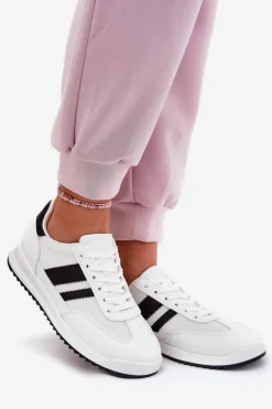 Clearance Boto Sneakersy Damskie Z Eko Zamszu Białe Marinils Biały