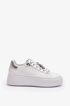 Online Boto Sneakersy Damskie Z Ozdobą Białe Celedria Biały