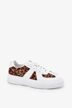 Boto Buty Sportowe Na Platformie|Sneakersy Damskie*Sneakersy Damskie Z Panterką Na Platformie Białe Nativira Biały