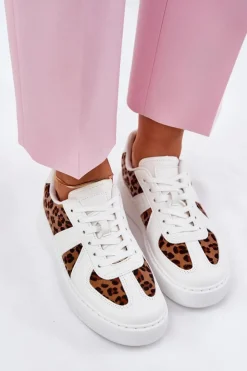Boto Buty Sportowe Na Platformie|Sneakersy Damskie*Sneakersy Damskie Z Panterką Na Platformie Białe Nativira Biały