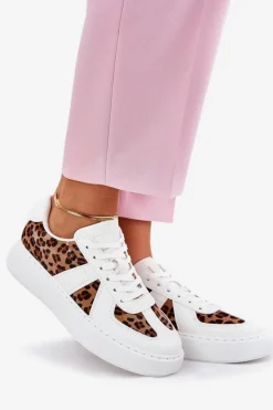 Boto Buty Sportowe Na Platformie|Sneakersy Damskie*Sneakersy Damskie Z Panterką Na Platformie Białe Nativira Biały