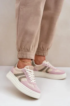 Damskie Boto Sneakersy Damskie Z Plecionką Na Platformie Multikolor Lesida