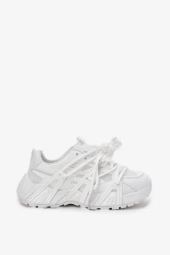 Damskie Boto Sneakersy Damskie Z Podwójnym Sznurowaniem Białe Onivetta