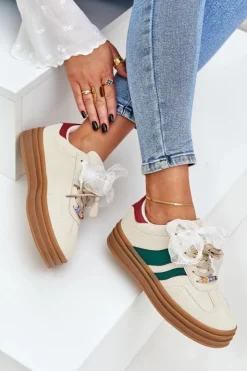 Damskie Boto Sneakersy Damskie Z Przypinkami Beżowe Jariana