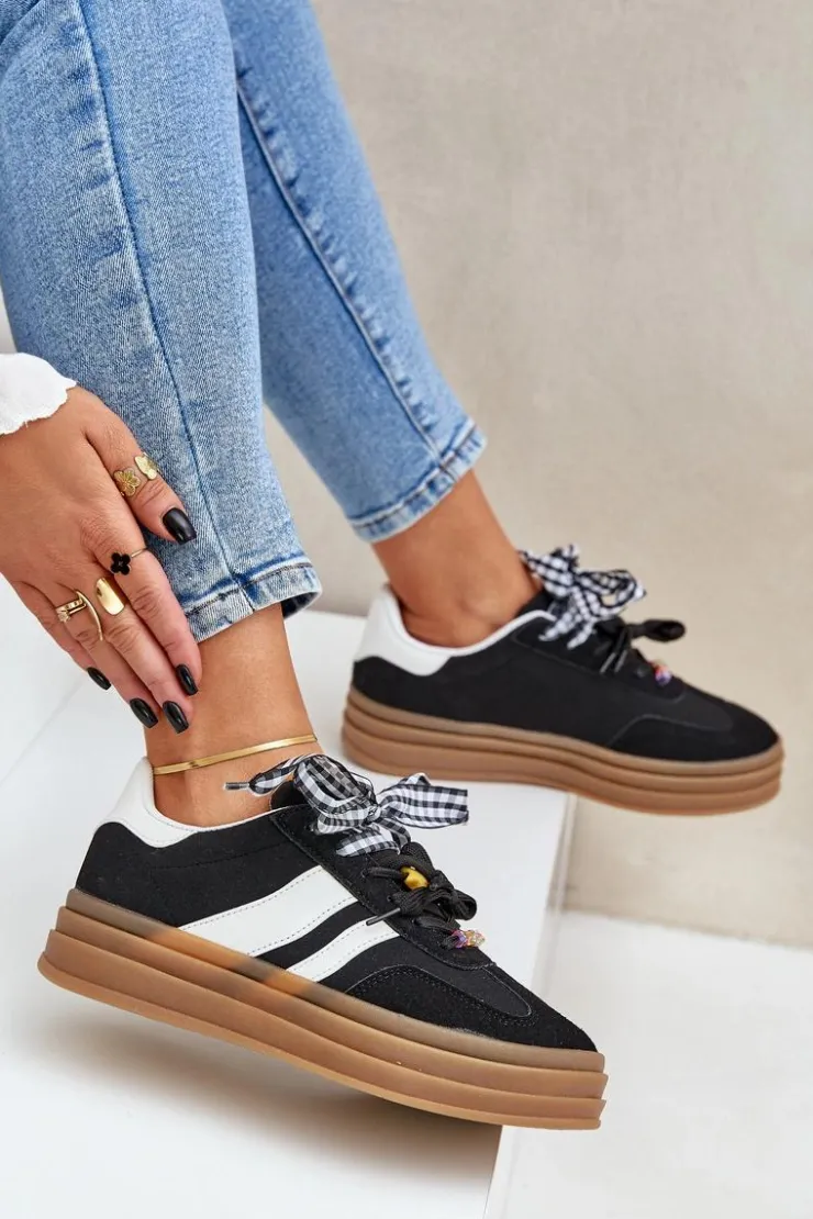 Clearance Boto Sneakersy Damskie Z Przypinkami Czarne Jariana