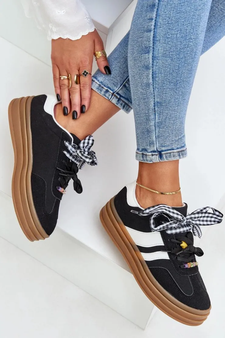 Clearance Boto Sneakersy Damskie Z Przypinkami Czarne Jariana