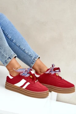 Boto Buty Sportowe Na Platformie|Sneakersy Damskie*Sneakersy Damskie Z Przypinkami Czerwone Jariana