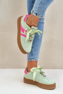 Damskie Boto Sneakersy Damskie Z Przypinkami Miętowe Jariana