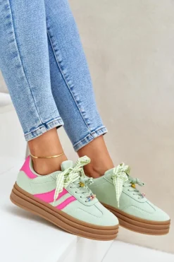 Damskie Boto Sneakersy Damskie Z Przypinkami Miętowe Jariana