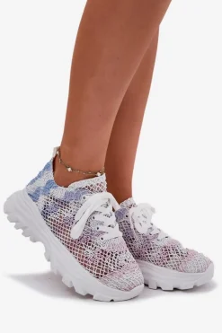 Boto Sneakersy Damskie*Sneakersy Damskie Z Szydełkową Cholewką Multikolor Jelhiris Wielokolorowy