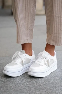 Online Boto Sneakersy Damskie Ze Wzorem Białe Fenarra Biały