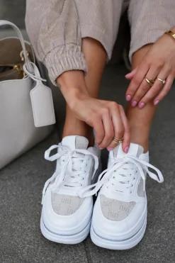 Online Boto Sneakersy Damskie Ze Wzorem Białe Fenarra Biały