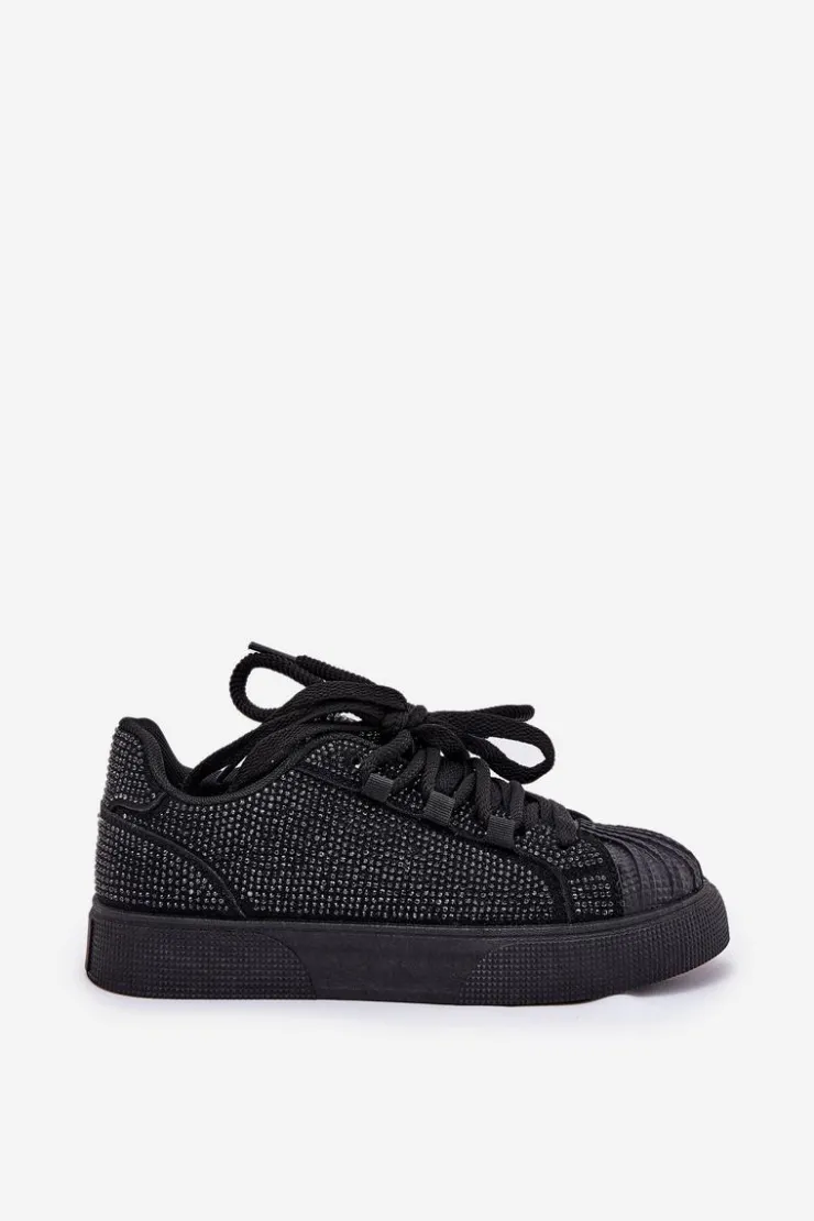 Boto Sneakersy Damskie*Sneakersy Damskie Ze Zdobieniem Na Platformie Czarne Eanneth