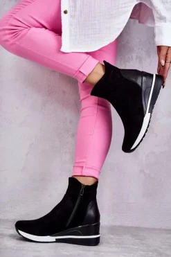 Buty damskie Vinceza Sneakersy Damskie*Sneakersy Na Koturnie Czarne Rita