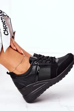 Sale Buty damskie Vinceza Sneakersy Na Koturnie Vinceza 10606 Czarne