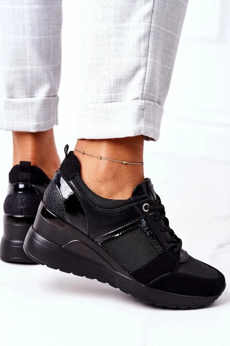 Sale Buty damskie Vinceza Sneakersy Na Koturnie Vinceza 10606 Czarne