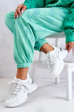 Boto Sneakersy Damskie*Sneakersy Na Masywnej Podeszwie Białe Your Style