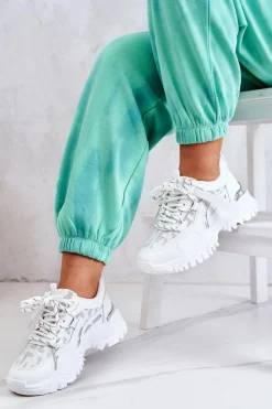 Boto Sneakersy Damskie*Sneakersy Na Masywnej Podeszwie Białe Your Style