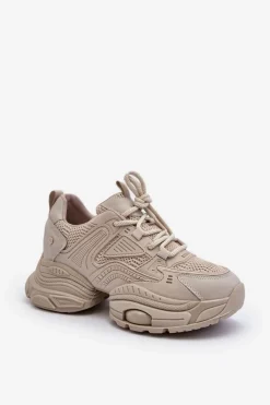 Online GOE Sneakersy Na Masywnej Podeszwie NN2N4046 Beżowe Beżowy