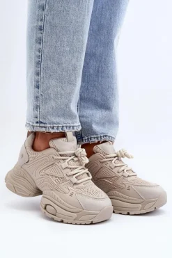 Online GOE Sneakersy Na Masywnej Podeszwie NN2N4046 Beżowe Beżowy