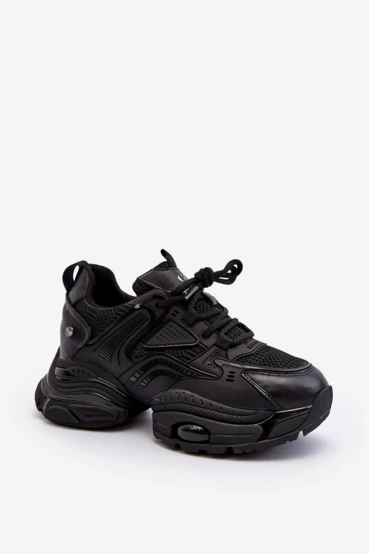 GOE Sneakersy Damskie*Sneakersy Na Masywnej Podeszwie NN2N4045 Czarne