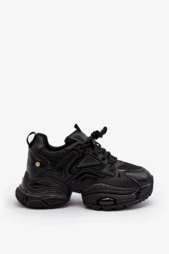 GOE Sneakersy Damskie*Sneakersy Na Masywnej Podeszwie NN2N4045 Czarne