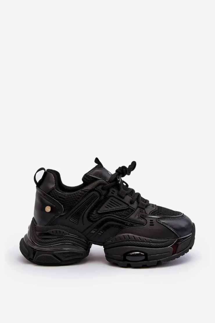 GOE Sneakersy Damskie*Sneakersy Na Masywnej Podeszwie NN2N4045 Czarne