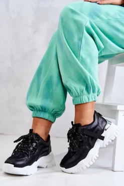 Outlet Boto Sneakersy Na Masywnej Podeszwie Czarne Your Style