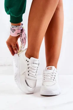 Boto Sneakersy Na Platformie Białe Sallie