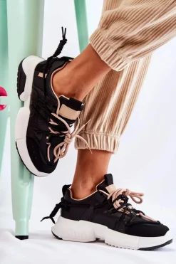 Damskie Boto Sneakersy Sportowe Buty Damskie Czarne Someday