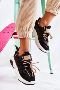 Damskie Boto Sneakersy Sportowe Buty Damskie Czarne Someday