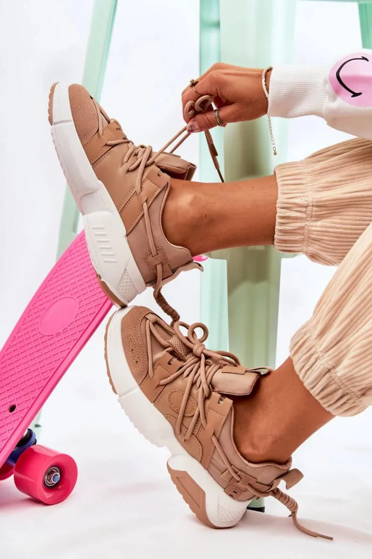 Outlet Boto Sneakersy Sportowe Buty Damskie Camel Someday