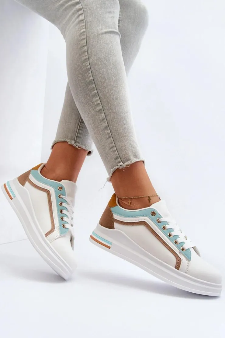 Boto Sneakersy Damskie*Sneakesy Damskie Z Brokatem Niebieskie Elnami