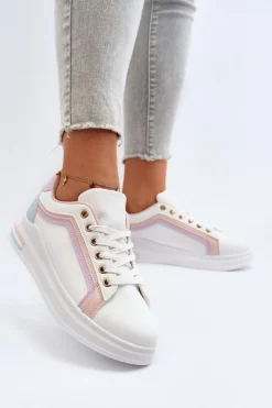 Boto Sneakersy Damskie*Sneakesy Damskie Z Brokatem Różowe Elnami Różowy