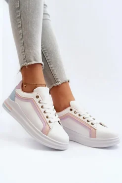 Boto Sneakersy Damskie*Sneakesy Damskie Z Brokatem Różowe Elnami Różowy