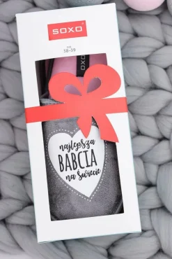 Boto Kapcie Klasyczne*SOXO Damskie Papcie Najlepsza Babcia Na Świecie