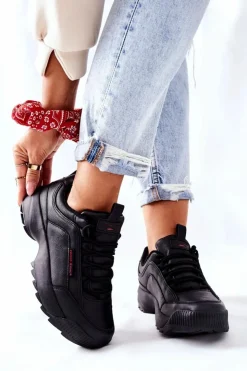 Outlet Cross Jeans Sportowe Buty Czarne EE2R4134C Czarny