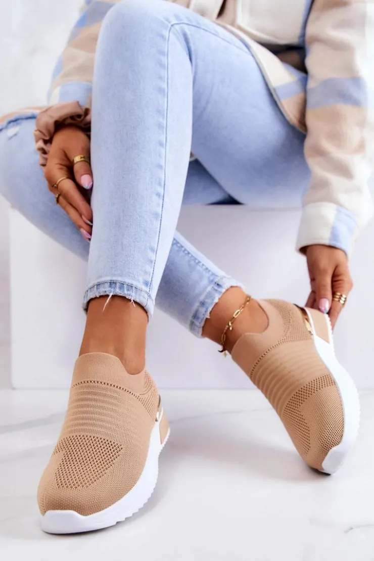 Best Evento Sportowe Buty Materiałowe Beżowe Lorento