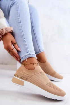 Best Evento Sportowe Buty Materiałowe Beżowe Lorento