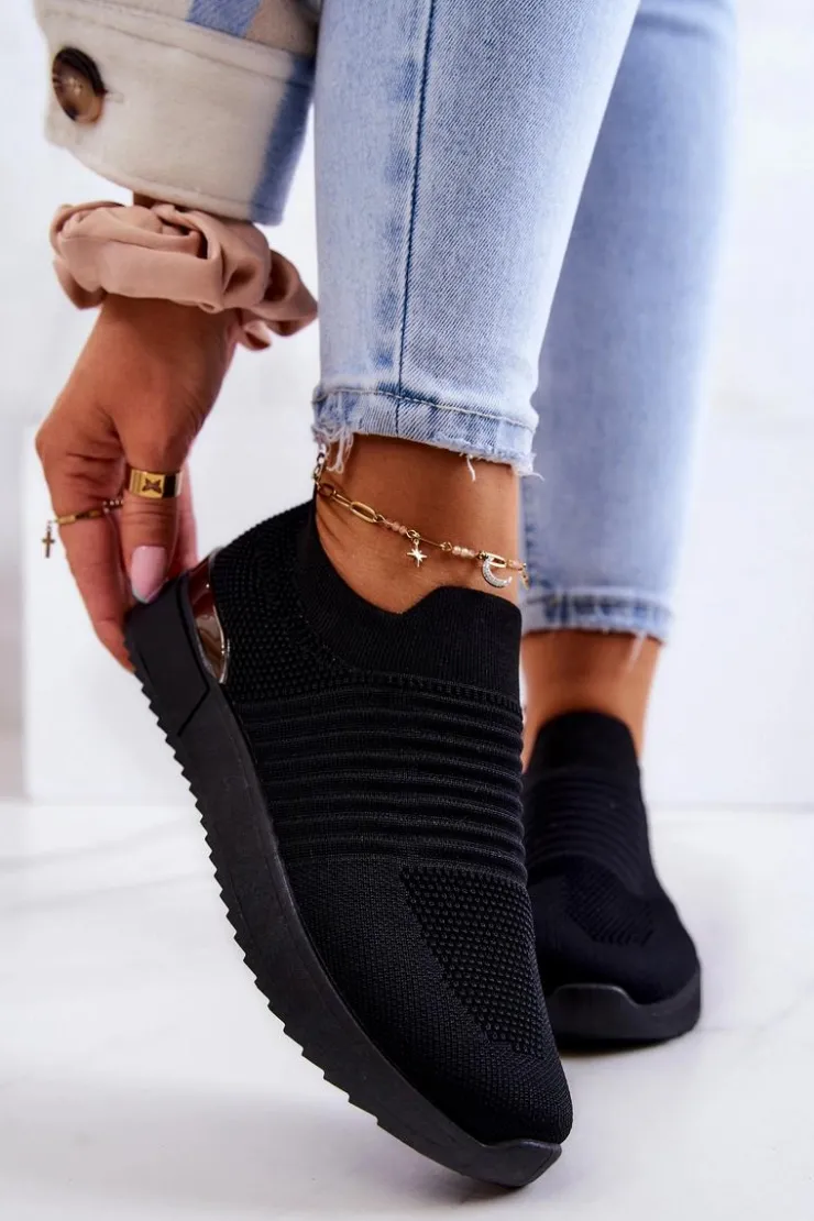 Damskie Evento Sportowe Buty Materiałowe Czarne Lorento