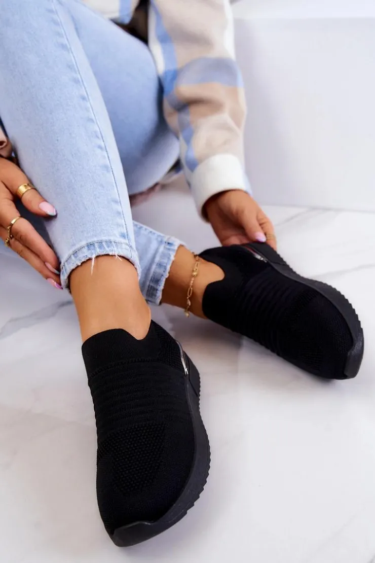 Damskie Evento Sportowe Buty Materiałowe Czarne Lorento