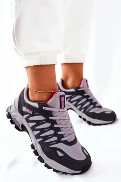 Damskie Big Star Shoes Sportowe Buty Memory Foam Big Star GG274499 Szare
