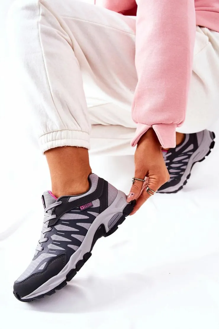 Damskie Big Star Shoes Sportowe Buty Memory Foam Big Star GG274499 Szare