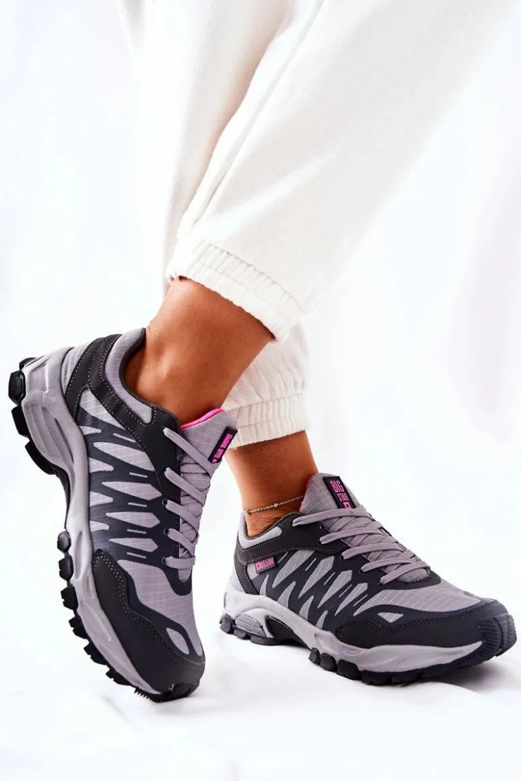 Damskie Big Star Shoes Sportowe Buty Memory Foam Big Star GG274499 Szare