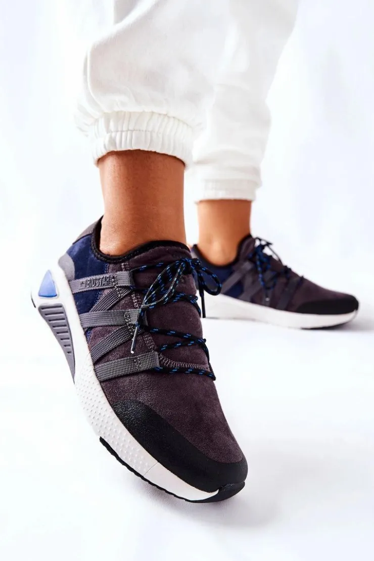 Big Star Shoes Sportowe Buty Memory Foam Big Star II274309 Granatowe