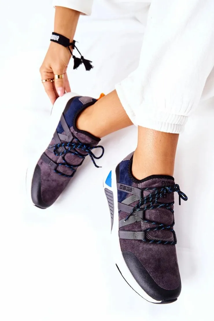 Big Star Shoes Sportowe Buty Memory Foam Big Star II274309 Granatowe